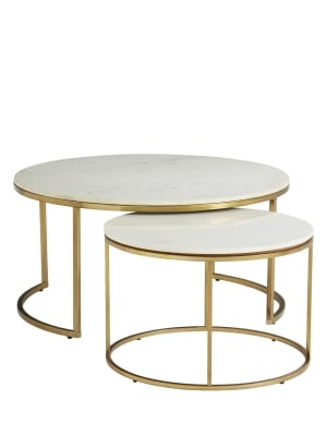 Delaney Round Marble Nesting Coffee Tables