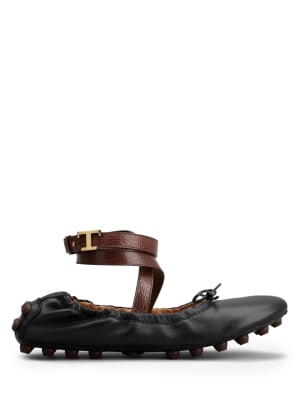 Bubble Ballerinas in Leather with Strap