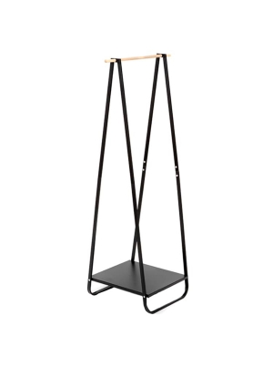 Nora Single Metal Clothes Hanging Rail with Shelf