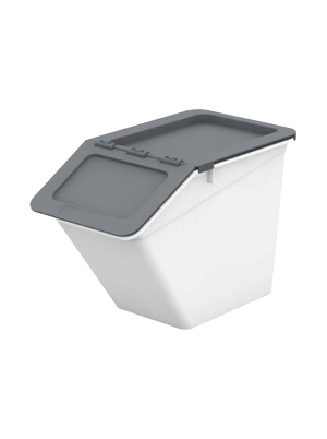Stackable Storage Bin With Hinged Lid