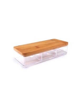 Stationery Box with Bamboo Lid (3 Dividers)