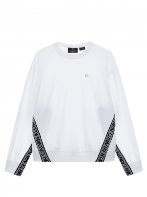 Womens Active Icon Sweat Pullover Bright White/Black Sweatshirt
