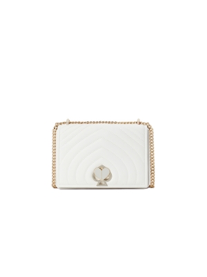 Amelia Twistlock Medium Convertible Chain Shoulder Bag optic white