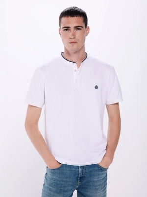 Regular fit Mao Collar Piqué Polo