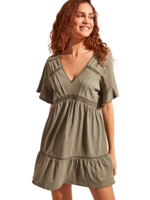 Short khaki tunic dress