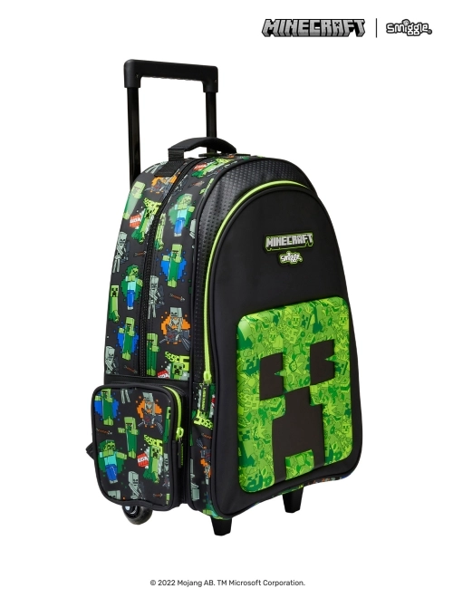 Minecraft Trolley Backpack With Light Up Wheels