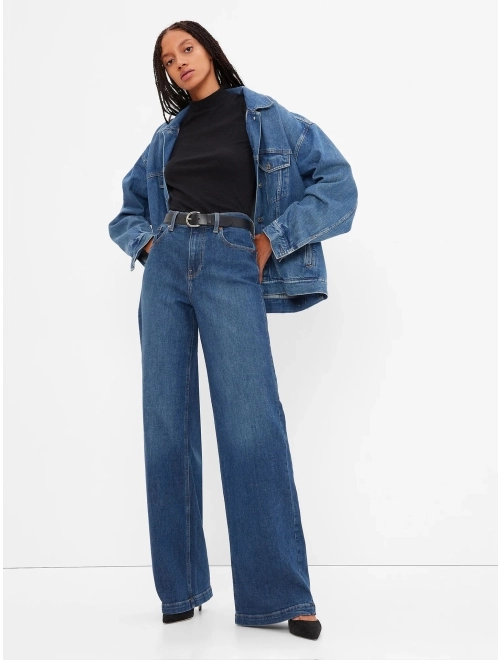 Gap high rise wide leg jeans best sale