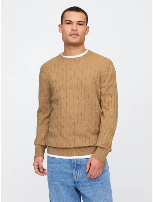 Gap cable knit crewneck sweater clearance