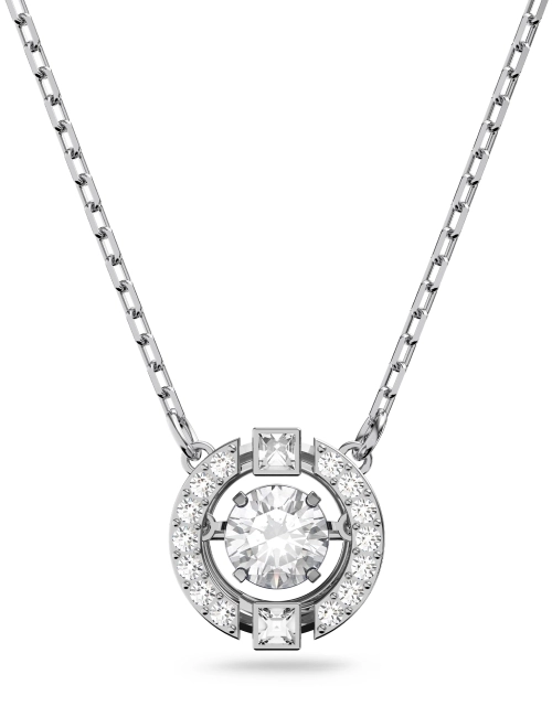 Swarovski Sparkling Dance necklace Round cut White Rhodium plated