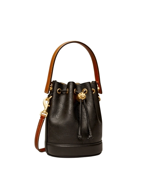 T monogram leather bucket bag top