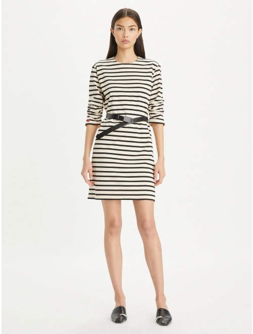 Scrunched Sleeve Jersey T Shirt Dress