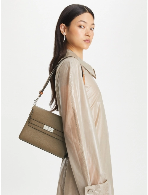 Lee Radziwill Color Block Pebbled Shoulder Bag