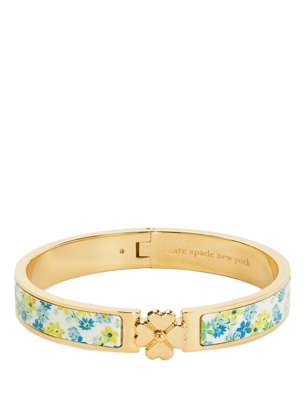 Heritage Spade Flower Hinged Bangle Floral Medley Blue