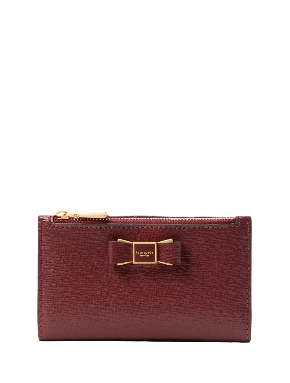 Morgan Bow Embellished Small Slim Bifold Wallet Autumnal Red