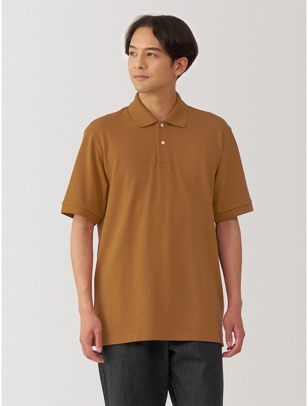 Mens Washed Pique Short Sleeve Polo Shirt