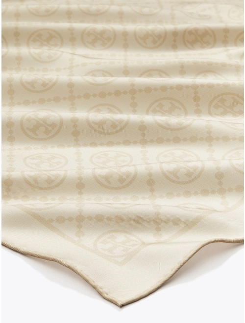 T Monogram Double-Sided Silk Square