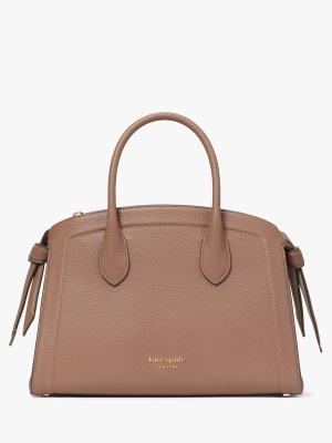 Knott Pebbled Leather Medium Satchel Black